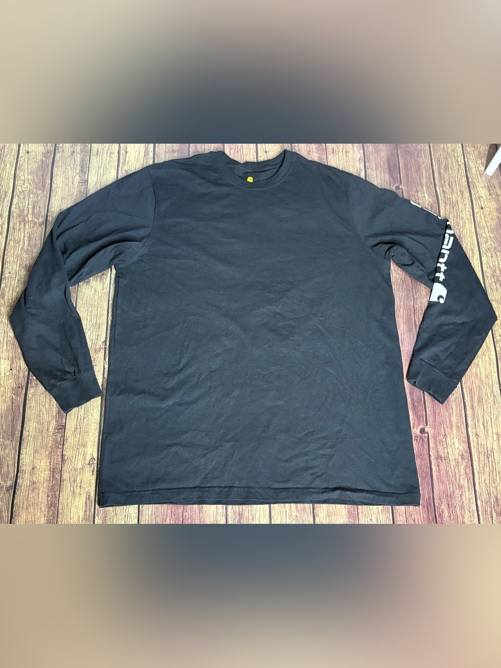 Carhartt Men's Black Long-Sleeve Logo Tee Size XL Tall